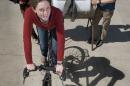 bicycle powered washing machine created by UNH students